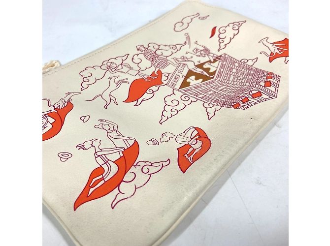 Hermès Borsa clutch in pelle avorio Hermes Crudo - vista 8