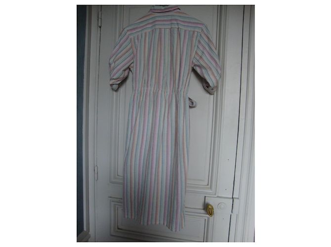 Autre Marque Vestido camisero René HAZAN de twill de algodón a rayas pastel Multicolor - vista 4