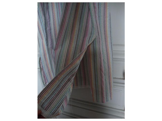 Autre Marque Vestido camisero René HAZAN de twill de algodón a rayas pastel Multicolor - vista 7