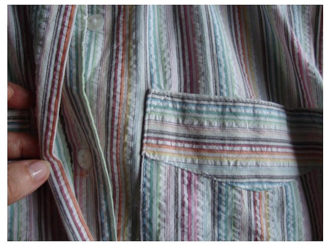 Autre Marque Vestido camisero René HAZAN de twill de algodón a rayas pastel Multicolor - vista 9