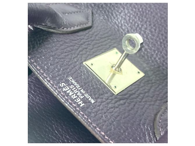 Borsa Hermès Birkin 35 in pelle Togo viola Porpora - vista 16