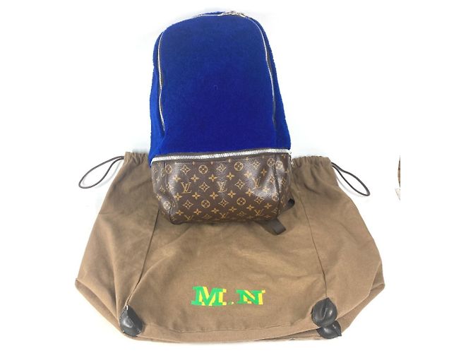 Louis Vuitton Monogram Marc Newson Kollaboration Rucksack Braun Blau - Ansicht 3