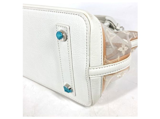 Borsa Tote Lockit Trasparente Monogramma Louis Vuitton Bianco - vista 8