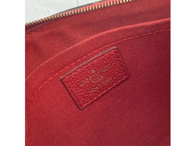 Louis Vuitton Monogram Pallas Clutch Bag Brown Red - view 11