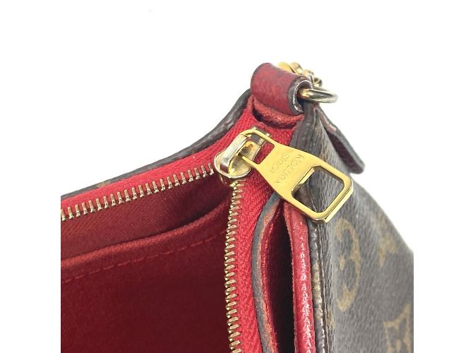 Louis Vuitton Monogram Pallas Clutch Bag Brown Red - view 12