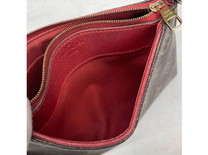 Louis Vuitton Monogram Pallas Clutch Bag Brown Red - view 13