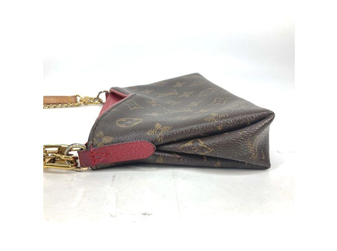 Louis Vuitton Monogram Pallas Clutch Bag Brown Red - view 3