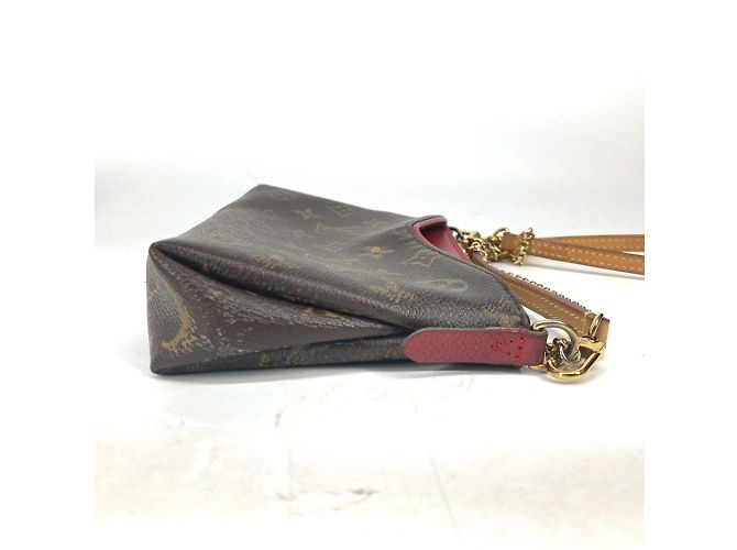 Louis Vuitton Monogram Pallas Clutch Bag Brown Red - view 4