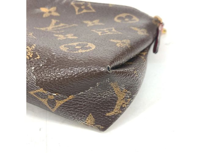 Louis Vuitton Monogram Pallas Clutch Bag Brown Red - view 5