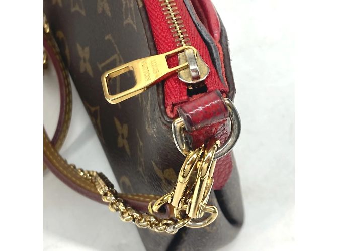 Louis Vuitton Monogram Pallas Clutch Bag Brown Red - view 7