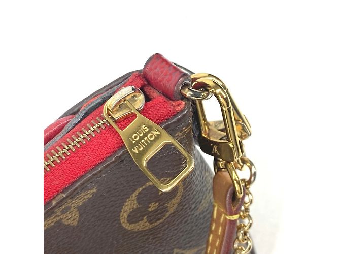 Louis Vuitton Monogram Pallas Clutch Bag Brown Red - view 8