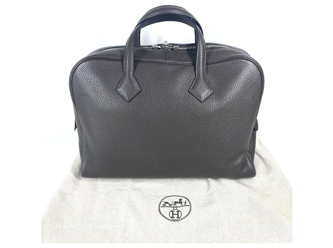 Hermès Borsa documenti Hermes Victoria 2 Marrone - vista 17