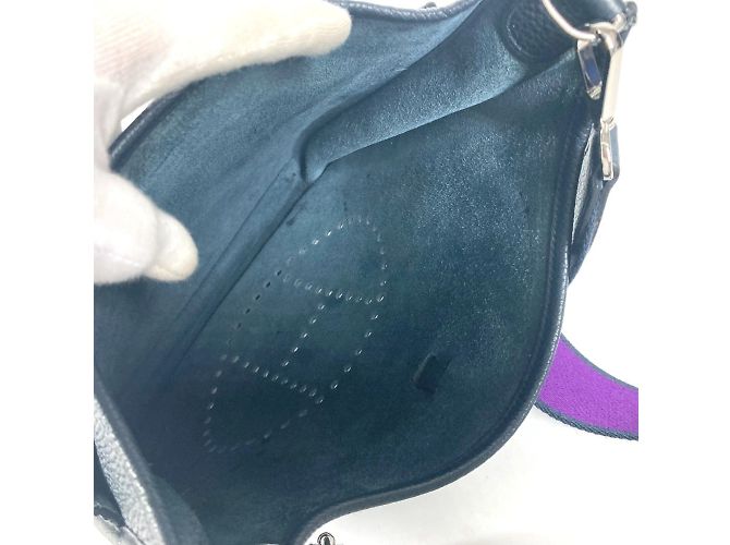 Hermès Hermes Evelyn 3 PM Schultertasche mit perforiertem H-Logo Marineblau - Ansicht 14