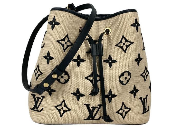Néonoé Borsa a spalla NeoNoe MM Monogram Louis Vuitton a bordo piscina Nero Beige - vista 2