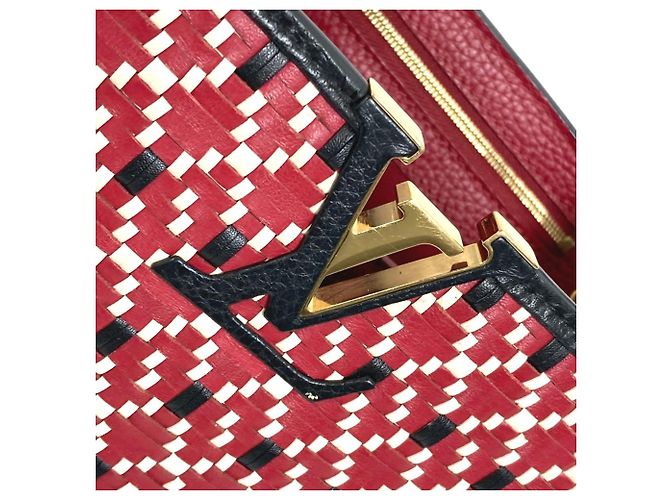 Borsa Louis Vuitton Capucines PM 2WAY Nero Rosso - vista 10