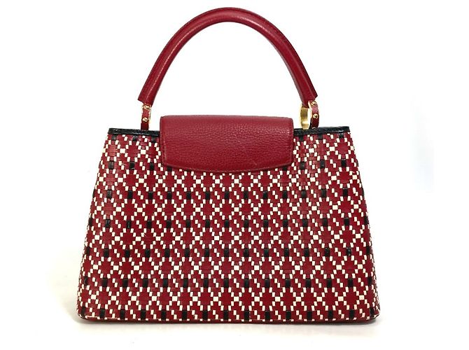 Borsa Louis Vuitton Capucines PM 2WAY Nero Rosso - vista 2