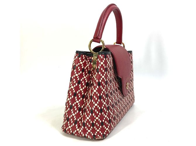 Borsa Louis Vuitton Capucines PM 2WAY Nero Rosso - vista 3