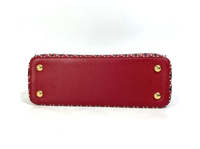 Borsa Louis Vuitton Capucines PM 2WAY Nero Rosso - vista 5