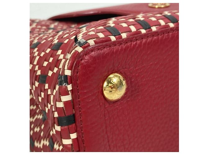 Borsa Louis Vuitton Capucines PM 2WAY Nero Rosso - vista 7