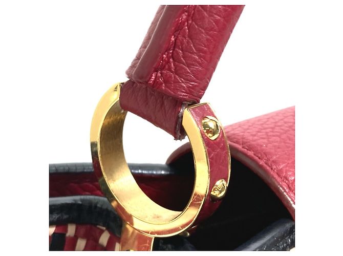 Borsa Louis Vuitton Capucines PM 2WAY Nero Rosso - vista 8