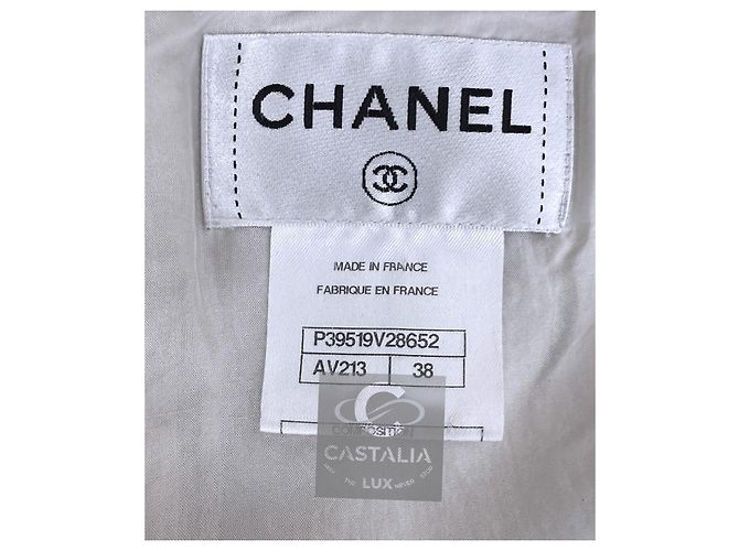 Ikonisches Fransen-Tweed-Kleid der Chanel Arctic Ice Kollektion 38 FR Roh - Ansicht 13