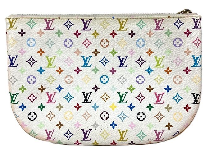 Louis Vuitton Monogramm Multicolor Pochette GM Clutch Tasche Weiß Mehrfarben - Ansicht 2