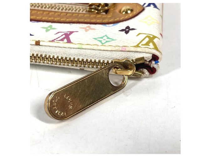 Louis Vuitton Monogramm Multicolor Pochette GM Clutch Tasche Weiß Mehrfarben - Ansicht 6
