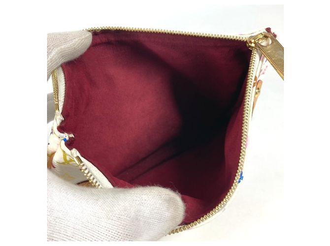 Louis Vuitton Monogramm Multicolor Pochette GM Clutch Tasche Weiß Mehrfarben - Ansicht 9