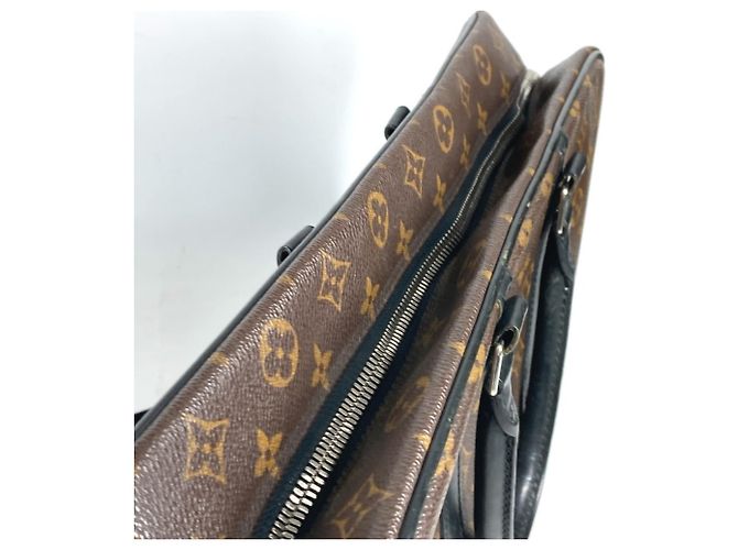 Borsa Porta Documenti da Viaggio GM Monogram Macassar Louis Vuitton Marrone Nero - vista 12