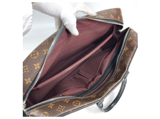Borsa Porta Documenti da Viaggio GM Monogram Macassar Louis Vuitton Marrone Nero - vista 13
