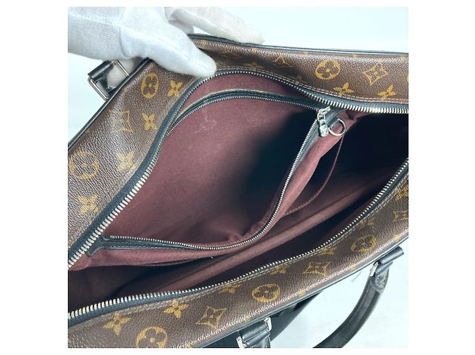 Borsa Porta Documenti da Viaggio GM Monogram Macassar Louis Vuitton Marrone Nero - vista 16