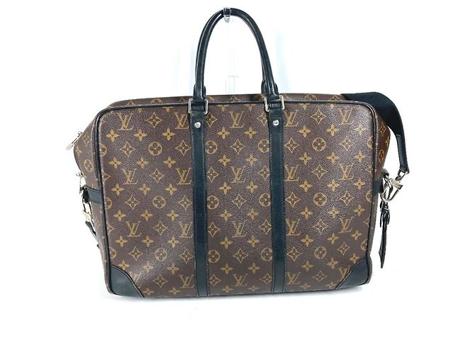 Borsa Porta Documenti da Viaggio GM Monogram Macassar Louis Vuitton Marrone Nero - vista 2
