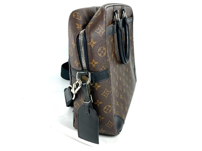 Borsa Porta Documenti da Viaggio GM Monogram Macassar Louis Vuitton Marrone Nero - vista 4