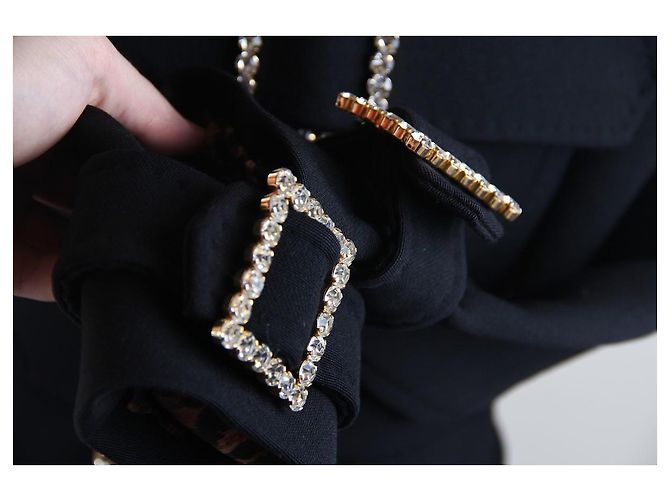 Manteau en laine Swarovski Dolce & Gabbana 2001, défilé automne-hiver 2001 Noir - vue 10