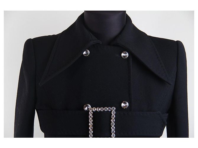 Manteau en laine Swarovski Dolce & Gabbana 2001, défilé automne-hiver 2001 Noir - vue 12