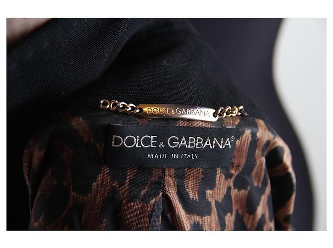 Manteau en laine Swarovski Dolce & Gabbana 2001, défilé automne-hiver 2001 Noir - vue 3