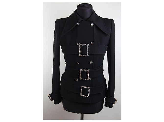 Manteau en laine Swarovski Dolce & Gabbana 2001, défilé automne-hiver 2001 Noir - vue 7