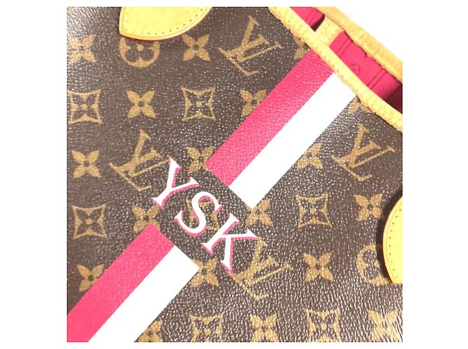 Louis Vuitton Monogram Neverfull MM Tote Bag Braun Pink Monogramm - Ansicht 5