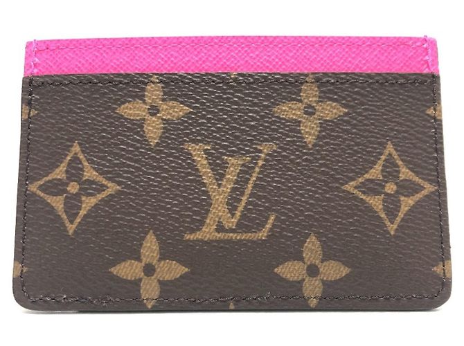Estuche para tarjetas Monogram Louis Vuitton Castaño Rosa Monograma - vista 2