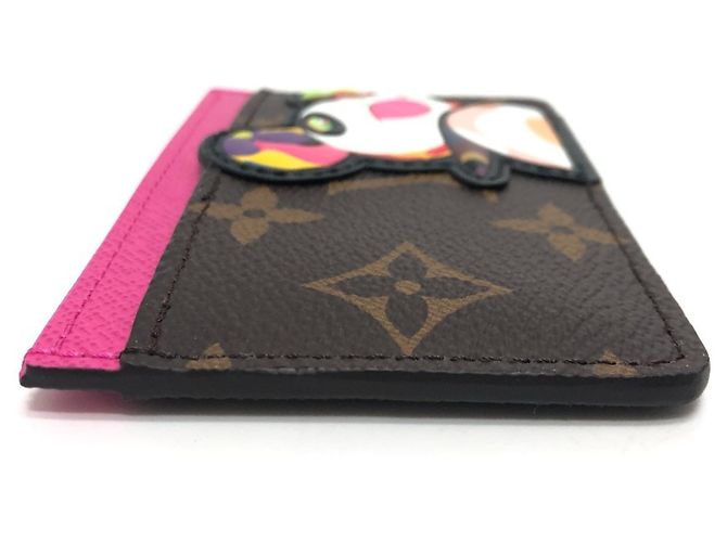 Estuche para tarjetas Monogram Louis Vuitton Castaño Rosa Monograma - vista 3