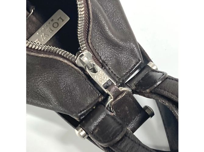 Zaino e borsa a spalla in pelle Loewe Anton Marrone - vista 11
