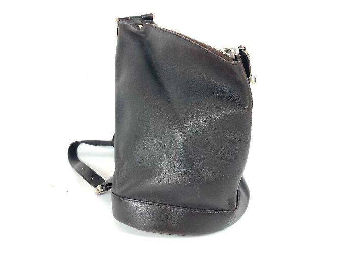 Zaino e borsa a spalla in pelle Loewe Anton Marrone - vista 2