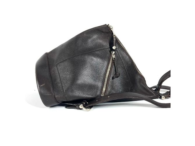 Zaino e borsa a spalla in pelle Loewe Anton Marrone - vista 3