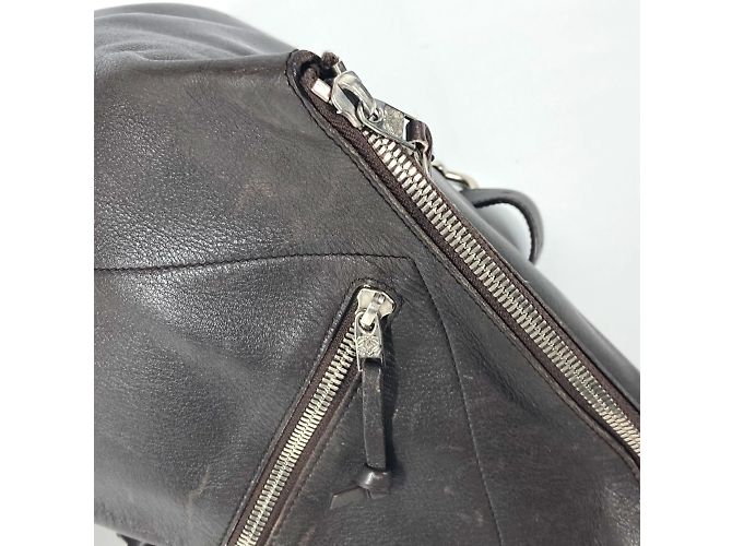 Zaino e borsa a spalla in pelle Loewe Anton Marrone - vista 8