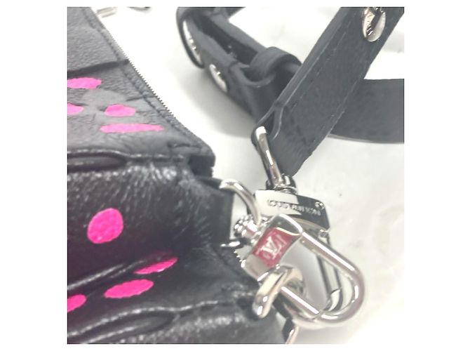 Louis Vuitton Monogram Empreinte Yayoi Kusama Multi Pochette Accessori Nero Rosa - vista 11