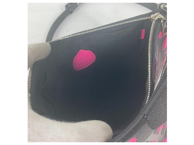 Louis Vuitton Monogram Empreinte Yayoi Kusama Multi Pochette Accessori Nero Rosa - vista 13