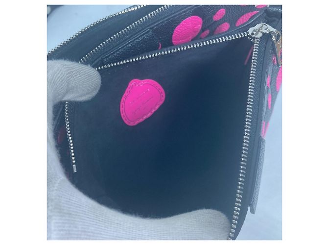 Louis Vuitton Monogram Empreinte Yayoi Kusama Multi Pochette Accessori Nero Rosa - vista 15