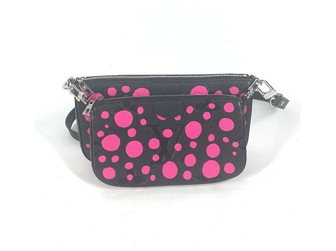 Louis Vuitton Monogram Empreinte Yayoi Kusama Multi Pochette Accessori Nero Rosa - vista 2