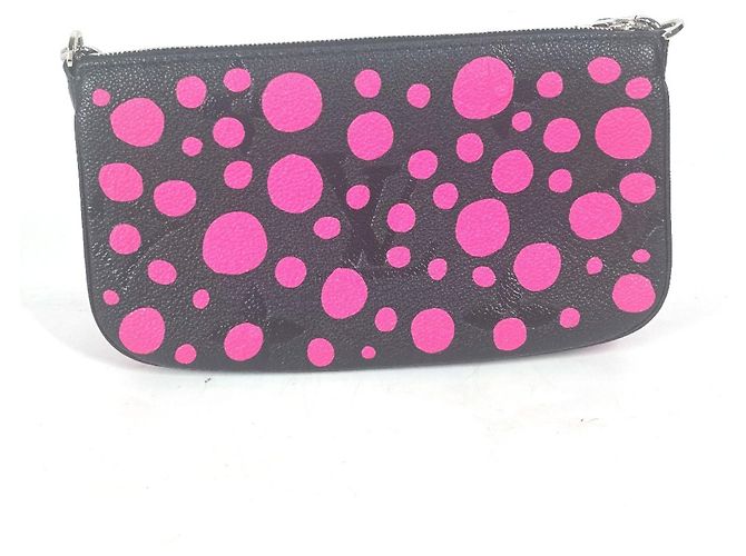 Louis Vuitton Monogram Empreinte Yayoi Kusama Multi Pochette Accessori Nero Rosa - vista 3
