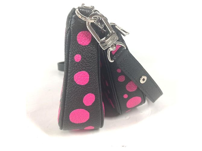 Louis Vuitton Monogram Empreinte Yayoi Kusama Multi Pochette Accessori Nero Rosa - vista 5